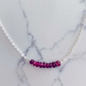 **SOLD** NWT Handcrafted real Tourmaline beads on Sterling Silver chain necklace